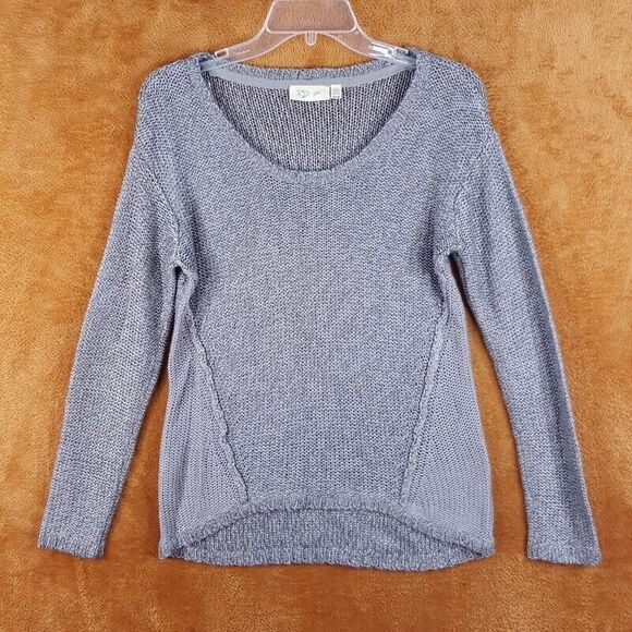 RD STYLE Womens Sweater XS Gray Pullover Knit Casual Acrylic Exposed Hem - Picture 1 of 7